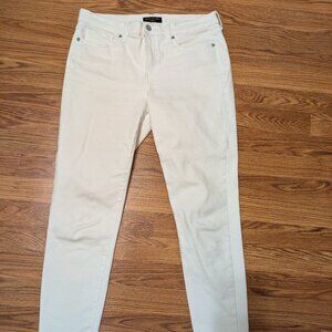 Banana Republic Mid Rise White Skinny Jeans